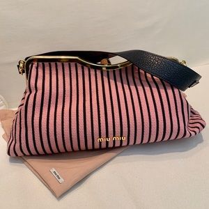 MIU MIU Jacquard & Leather Tote